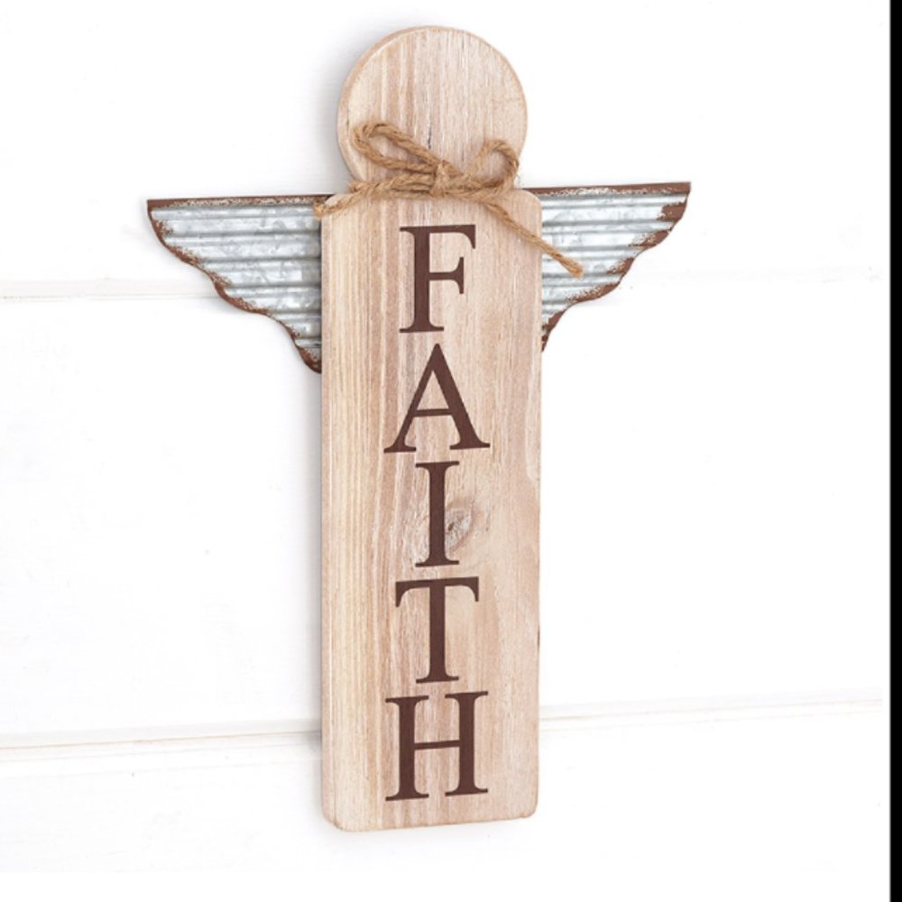 Angel Wood & Metal Wall Art